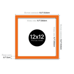 12X12 Orange Picture Frame (30.5 X 30.5Cm) Poster, Photo, Artwork, Gallery Wall Or Print - thumbnail 3