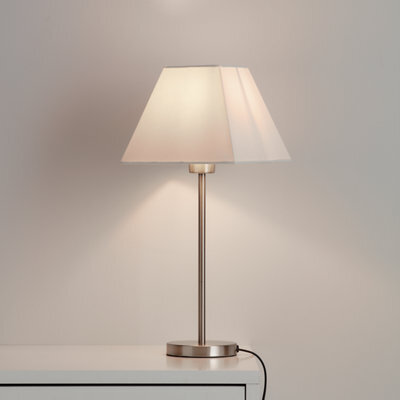 GoodHome Qarnay Cream Fabric Dyed Pyramid Light Shade (D)20Cm - image 1
