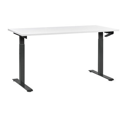 Beliani Manual Adjustable Standing Desk Destines White/ Black 160 Cm 72 Cm - image 1