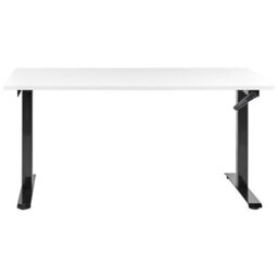 Beliani Manual Adjustable Standing Desk Destines White/ Black 160 Cm 72 Cm - thumbnail 5
