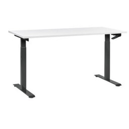 Beliani Manual Adjustable Standing Desk Destines White/ Black 160 Cm 72 Cm - thumbnail 1