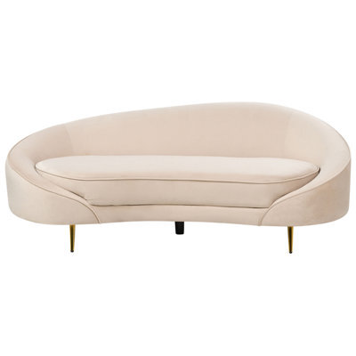 Beliani Sofa 2 Seater Savar Velvet Light Beige - image 1