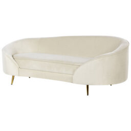 Beliani Sofa 2 Seater Savar Velvet Light Beige - thumbnail 4