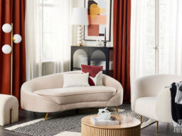 Beliani Sofa 2 Seater Savar Velvet Light Beige - thumbnail 2