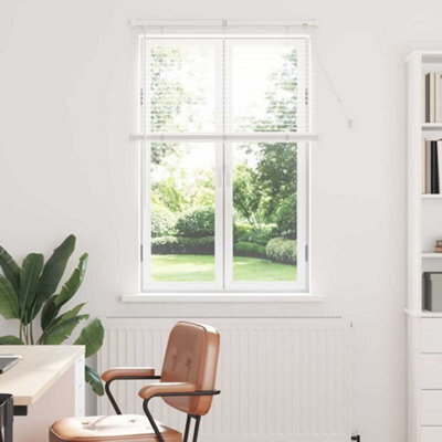 Walplus Window Blind With Curtains Manual White Aluminium - image 1