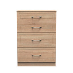 Stafford 4 Drawer Deep Chest In Bardolino Oak (Ready Assembled) - thumbnail 1