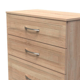 Stafford 4 Drawer Deep Chest In Bardolino Oak (Ready Assembled) - thumbnail 4