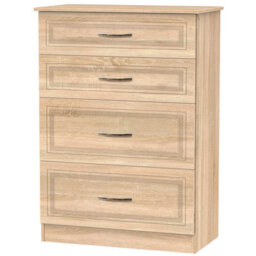 Stafford 4 Drawer Deep Chest In Bardolino Oak (Ready Assembled) - thumbnail 6
