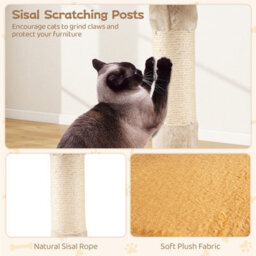 Costway Cat Tree For Indoor Kittens Cute Kitty Tower W/ Plush Perch & Condo - thumbnail 7