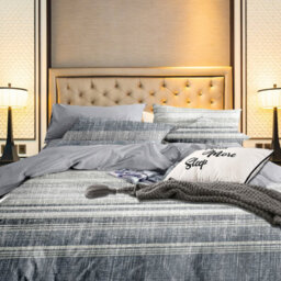 Neel Blue King Size Printed Duvet Cover & 2 Matching Pillow Cases - Grey & Blue - thumbnail 7