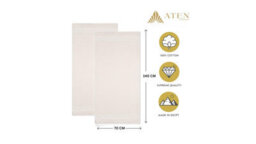 Aten Homeware Cream Luxury Egyptian Cotton Bath Towels - 70X140Cm - 2 Pack - thumbnail 6