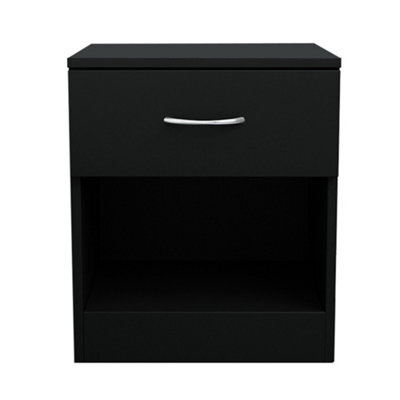 Sundaze Chest Of Drawers Bedroom Furniture Bedside Cabinet With Handle 1 Drawer Black 40X36X47Cm - image 1