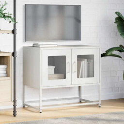 Berkfield Elegant Tv Cabinet White 68X39X60.5 Cm Cold-Rolled Steel - thumbnail 3