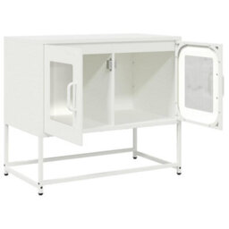 Berkfield Elegant Tv Cabinet White 68X39X60.5 Cm Cold-Rolled Steel - thumbnail 5