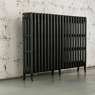Arroll Neo-Classic Pewter 4 Column Radiator, (W)1234mm X (H)760mm