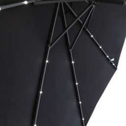 Sundaze 2.7M Black Garden Parasol Umbrella With Solar Led Lights And Crank Tilt Function Outdoor Patio - thumbnail 6