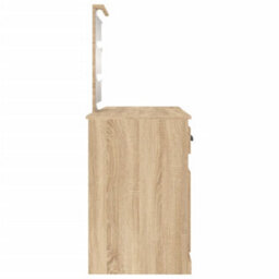 Berkfield Dressing Table With Led Sonoma Oak 130X50X132.5 Cm - thumbnail 7