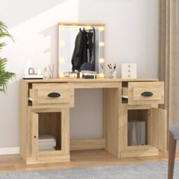 Berkfield Dressing Table With Led Sonoma Oak 130X50X132.5 Cm - thumbnail 3
