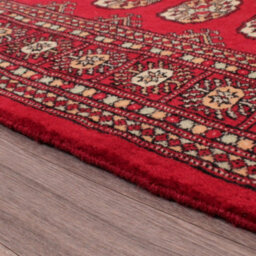 Red Hand Knotted Traditional Bordered Floral Geometric Easy To Clean Rug For Bedroom & Living Room-200Cm X 300Cm - thumbnail 2
