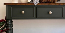 Statement Furniture Queensbury Console Table With Oak Top In Bottle Green - thumbnail 7