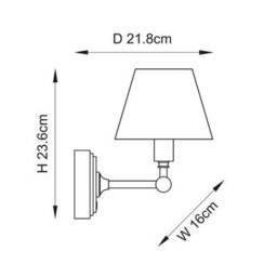 Luminosa Lighting Luminosa Burley Rechargeable Brushed Aged Brass Plate Wall Light With Shell Bay Blue Fabric Leaf Shade 16Cm Integrated Led - thumbnail 8