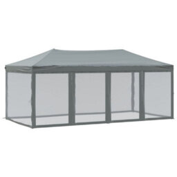 Walplus Folding Party Tent Garden Gazebo Canopy With Sidewalls Anthracite 3X6 M - thumbnail 2