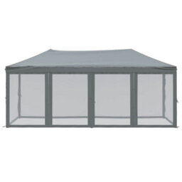 Walplus Folding Party Tent Garden Gazebo Canopy With Sidewalls Anthracite 3X6 M - thumbnail 3