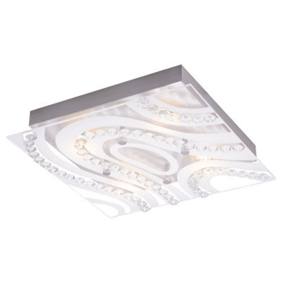 Happy Homewares Modern Led Bathroom Light With Clear/frosted Glass Plate