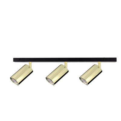 Luminosa Lighting Luminosa Eye Ceiling Spotlight Bar Black, Gold, 50Cm, 3X Gu10
