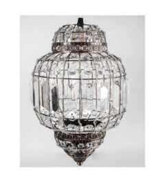 Klass Home Collection K9 Crystal Moroccan Style Pendant Ceiling Light Shade Brass Finish