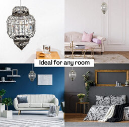 Klass Home Collection K9 Crystal Moroccan Style Pendant Ceiling Light Shade Brass Finish - thumbnail 9