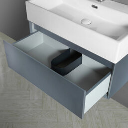 Homestylestore 750mm Black Grey Wall Hung Waterproof Bathroom Vanity Unit - thumbnail 3