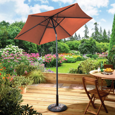 Gainsborough Tilting Garden Parasol In Terracotta, Upf50+ Polyester Canopy, 30 Degree Tilt, Crank Handle & Steel Ribs, 2.7M - image 1
