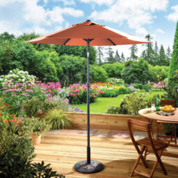 Gainsborough Tilting Garden Parasol In Terracotta, Upf50+ Polyester Canopy, 30 Degree Tilt, Crank Handle & Steel Ribs, 2.7M - thumbnail 2