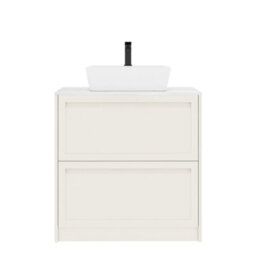 Royal Bathrooms Royal Bathroom Elmore 800mm Classic White Freestanding Countertop Bathroom Vanity Unit 2 Drawer With Cube Basin - thumbnail 7