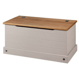 Mews Corona Storage Chest Bedding Box Toy Blanket Ottoman Grey Solid Pine - thumbnail 4