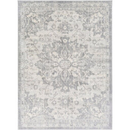 Livabliss Monaco-Vintage Grey Ivory Cream Traditional Boho Living Dining Bedroom Rug 140 X 200 Cm Easy Care, Non Shedding - thumbnail 1