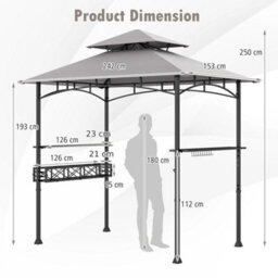Outdoor Grill Gazebo Double Tiered Bbq Canopy Tent - thumbnail 2