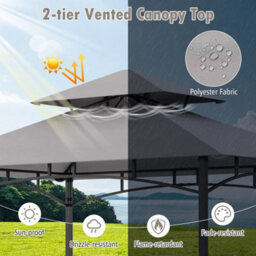 Outdoor Grill Gazebo Double Tiered Bbq Canopy Tent - thumbnail 4