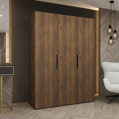Arte Marbella I 150Cm Oak Walnut Hinged Wardrobe With Flexible Rails - image 1