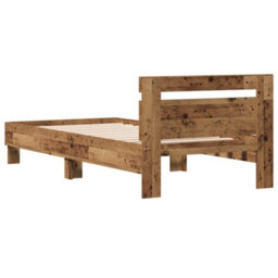 Berkfield Modern Old Wood Bed Frame 90X200 Cm - Made From Engineered Wood - thumbnail 7
