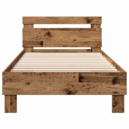 Berkfield Modern Old Wood Bed Frame 90X200 Cm - Made From Engineered Wood - thumbnail 5