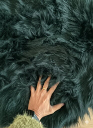 Homespace Direct Ltd Homespace Direct Luxury Faux Rabbit Fur Rug With Suede Backing Area Rug Plush Soft Accent Rug Dark Green 60X90Cm - thumbnail 3