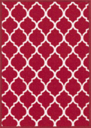 Machine Washable Trellis Design Anti Slip Doormats Red 67X220 Cm - thumbnail 2