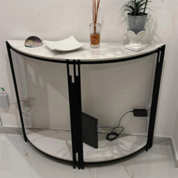 Industrial Console Table Slim Narrow Sofa Table Entryway Display Shelf - thumbnail 3