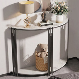 Industrial Console Table Slim Narrow Sofa Table Entryway Display Shelf - thumbnail 4