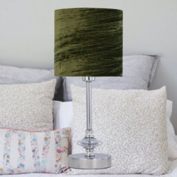 First Choice Lighting Set Of 2 Chrome Jewelled Table Lamp With Green Crushed Velvet Shades - thumbnail 5
