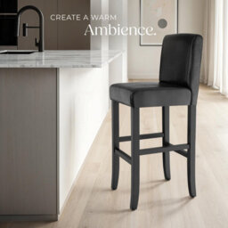 Tectake Bar Stools With A Padded Backrest And Faux Leather Cover - Black, Set Of 6 - thumbnail 7