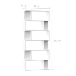 Vidaxl Book Cabinet/room Divider White 80X24X192 Cm Engineered Wood Book Cabinets - thumbnail 7