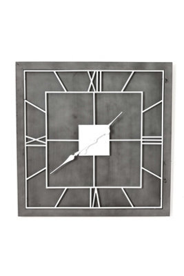 Williston Grey Square Wall Clock Modern Minimalist Decor - image 1
